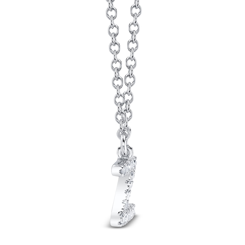 Main Image 2 of Shy Creation Diamond Accent Initial "Z" Necklace 14K White Gold 18" SC55007903-Z