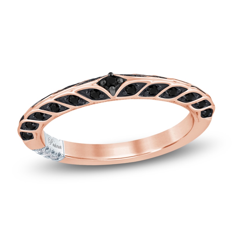 Main Image 1 of Pnina Tornai Black Diamond Knife-Edge Wedding Band 1/3 ct tw 14K Rose Gold