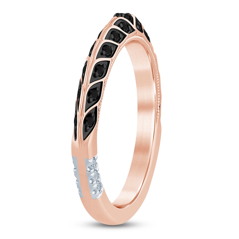 Main Image 2 of Pnina Tornai Black Diamond Knife-Edge Wedding Band 1/3 ct tw 14K Rose Gold
