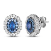 Thumbnail Image 2 of Le Vian Oval-Cut Natural Blue & White Sapphire Halo Earrings 14K Vanilla Gold