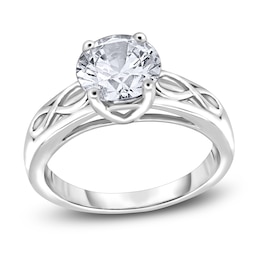 Diamond Solitaire Infinity Engagement Ring 3/4 ct tw Round 14K White Gold (I2/I)