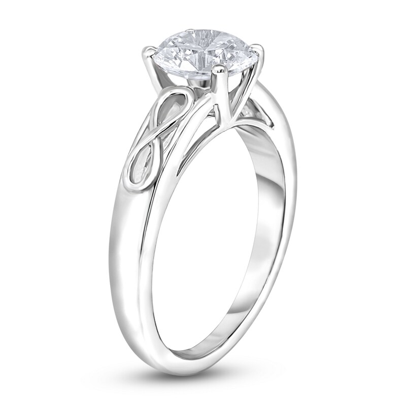 Main Image 2 of Diamond Solitaire Infinity Engagement Ring 3/4 ct tw Round 14K White Gold (I2/I)