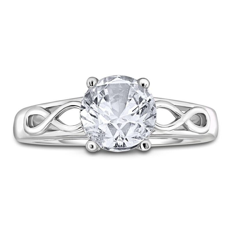 Main Image 3 of Diamond Solitaire Infinity Engagement Ring 3/4 ct tw Round 14K White Gold (I2/I)