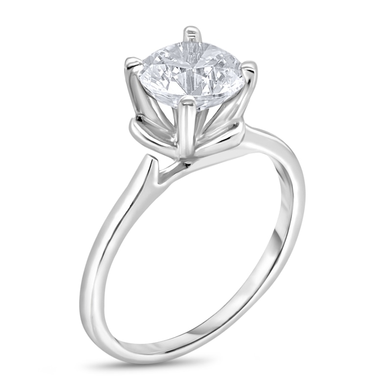 Main Image 2 of Diamond Solitaire Floral Engagement Ring 2 ct tw Round 14K White Gold (I2/I)
