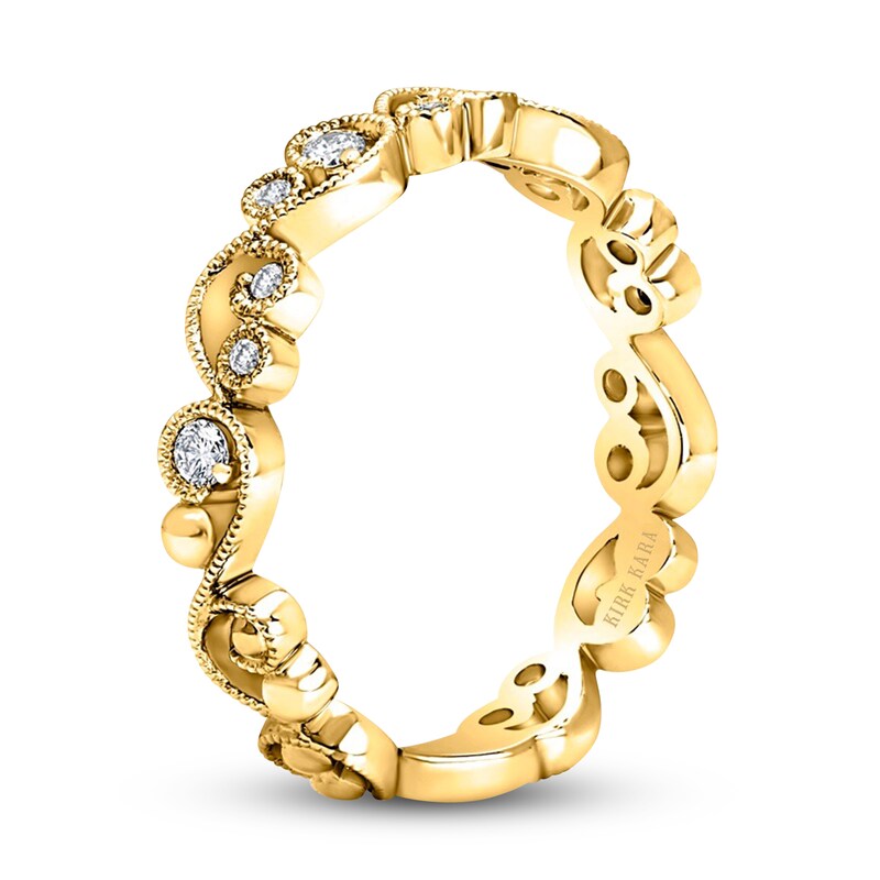 Main Image 2 of Kirk Kara Diamond Lace Wedding Band 1/8 ct tw Round 14K Yellow Gold