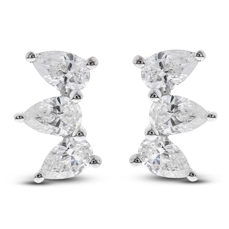 Diamond Earrings 1/2 ct tw Pear 14K White Gold