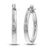 Thumbnail Image 1 of Diamond-Cut Round Hoop Earrings 14K White Gold 25mm