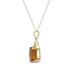 Thumbnail Image 2 of Natural Citrine Necklace Diamond Accents 10K Yellow Gold 18"