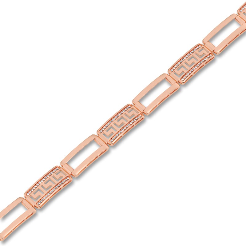 Main Image 2 of Men's Diamond Bracelet 1 ct tw Round 14K Rose Gold 8.5"