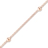 Thumbnail Image 2 of Beaded Station Bracelet 14K Rose Gold 7.5&quot; Adj.