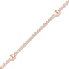 Thumbnail Image 1 of Beaded Station Bracelet 14K Rose Gold 7.5" Adj.