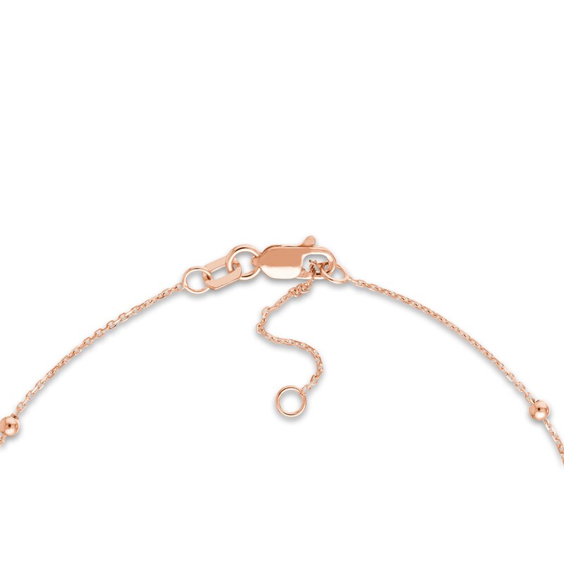 Main Image 3 of Beaded Station Bracelet 14K Rose Gold 7.5&quot; Adj.