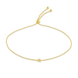 Mini Star Bolo Bracelet 14K Yellow Gold