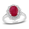 Thumbnail Image 1 of Natural Ruby Engagement Ring 1/2 ct tw Diamonds 14K White Gold