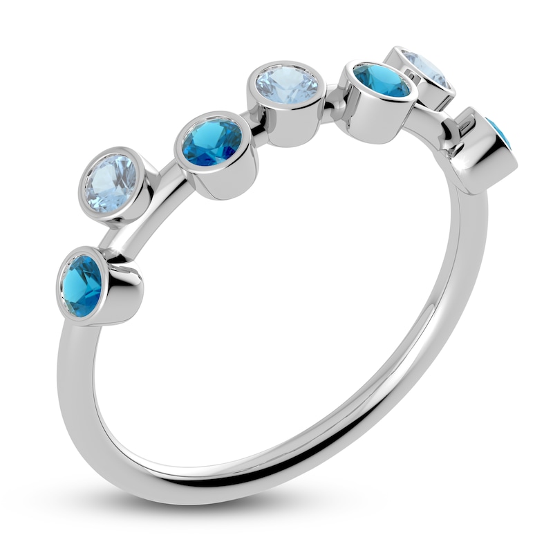 Main Image 2 of Juliette Maison Natural Aquamarine & Natural Blue Zircon Ring 10K White Gold