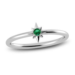 Juliette Maison Natural Emerald Starburst Ring 10K White Gold