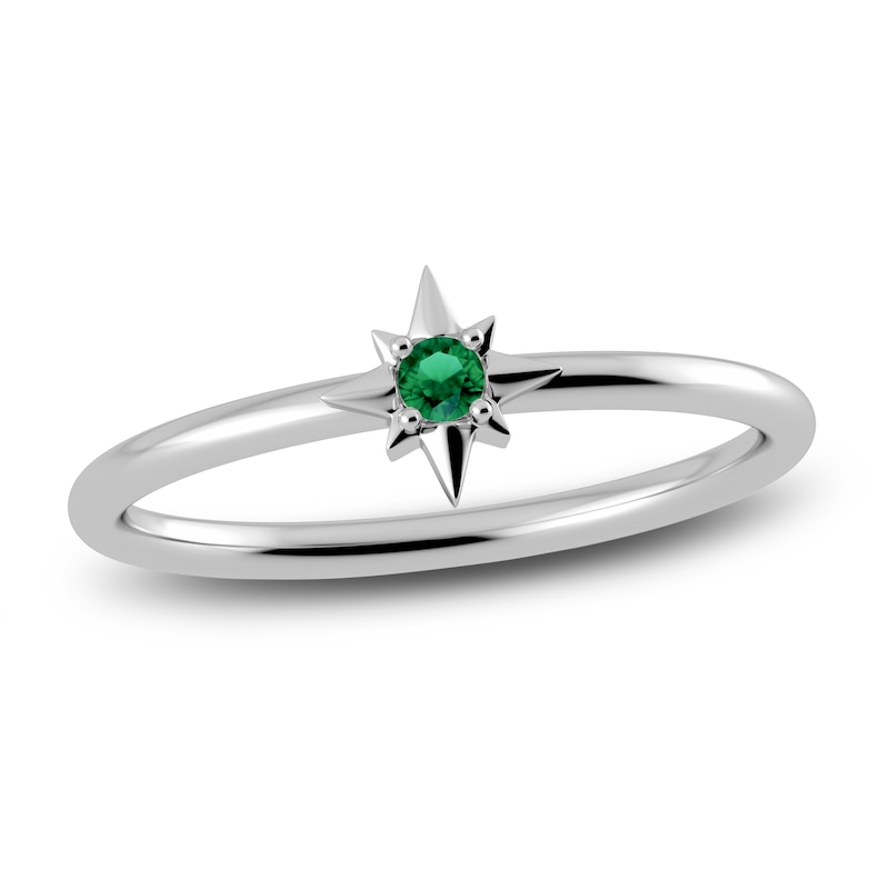 Main Image 1 of Juliette Maison Natural Emerald Starburst Ring 10K White Gold