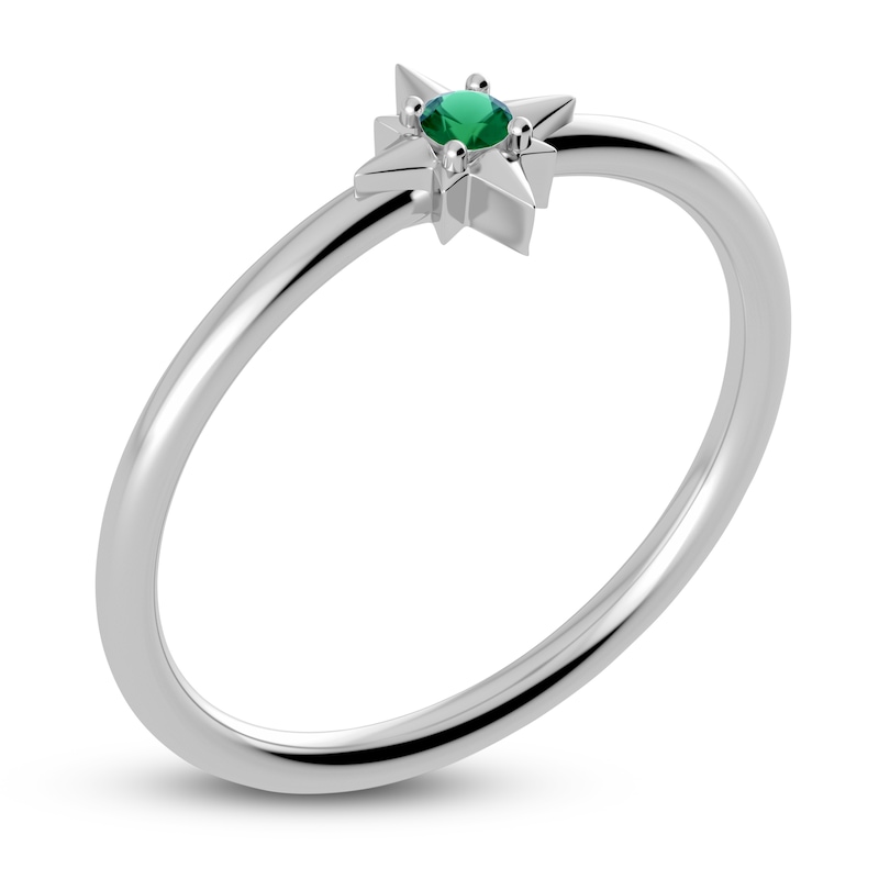Main Image 2 of Juliette Maison Natural Emerald Starburst Ring 10K White Gold