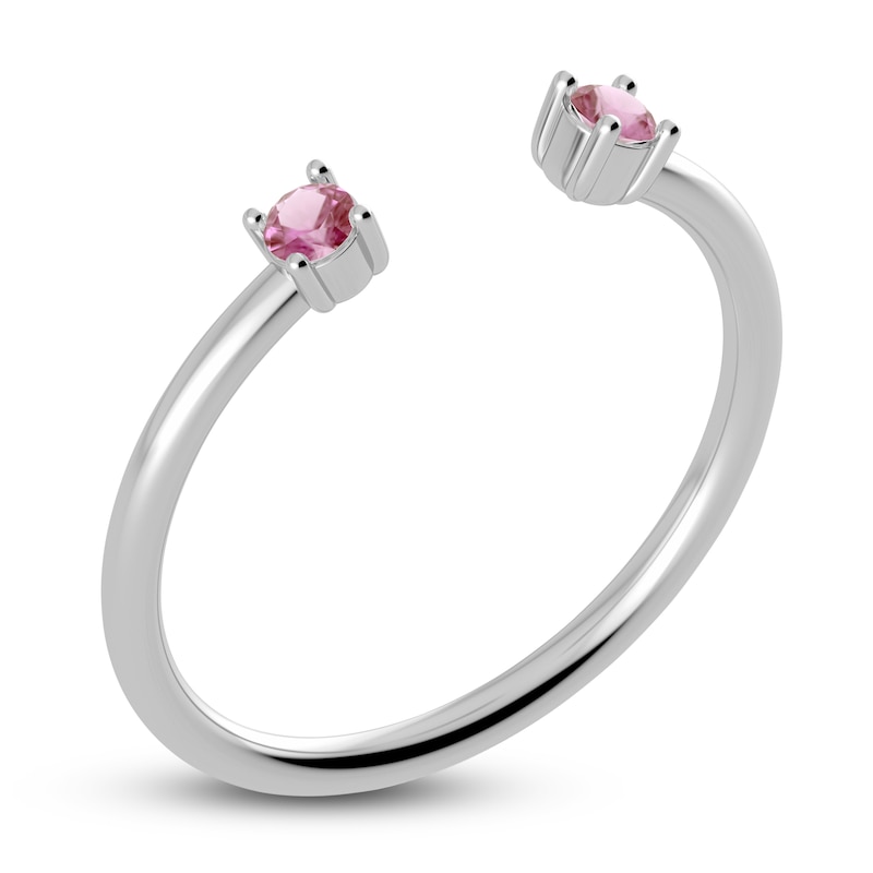 Main Image 2 of Juliette Maison Natural Pink Tourmaline Cuff Ring 10K White Gold