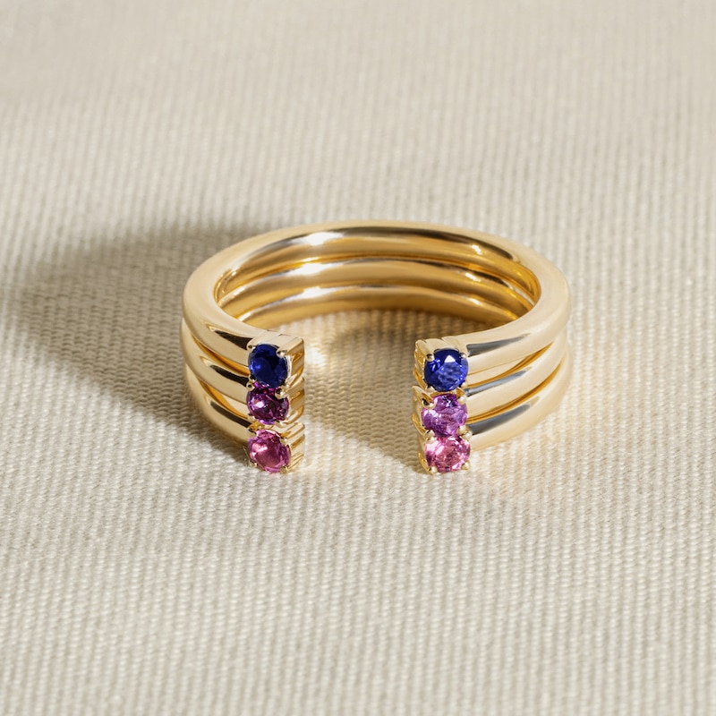 Main Image 4 of Juliette Maison Natural Pink Tourmaline Cuff Ring 10K White Gold
