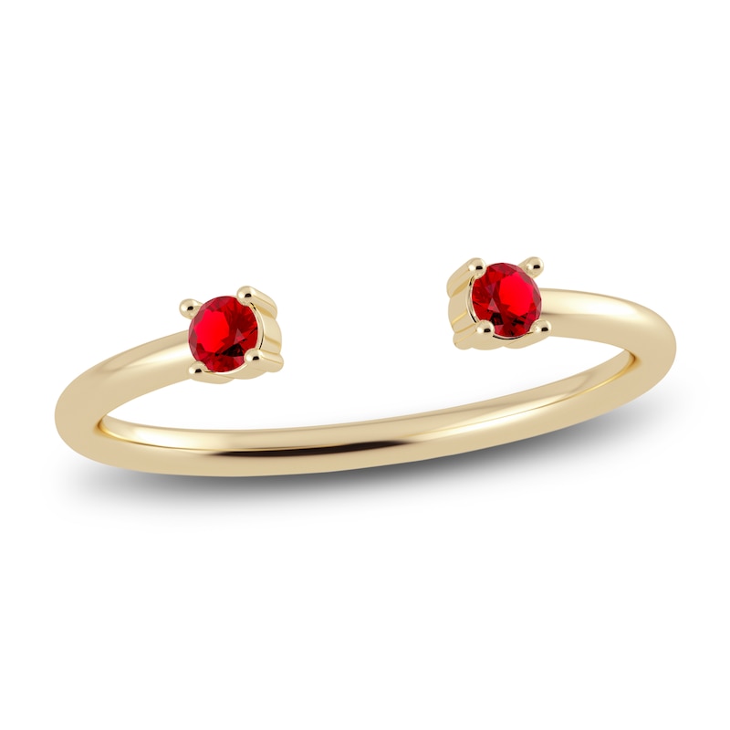 Main Image 1 of Juliette Maison Natural Ruby Cuff Ring 10K Yellow Gold