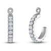 Thumbnail Image 1 of Diamond Halo Dangle Earring Jackets 3/4 ct tw Round 14K White Gold (Jacket Only)