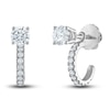 Thumbnail Image 2 of Diamond Halo Dangle Earring Jackets 3/4 ct tw Round 14K White Gold (Jacket Only)