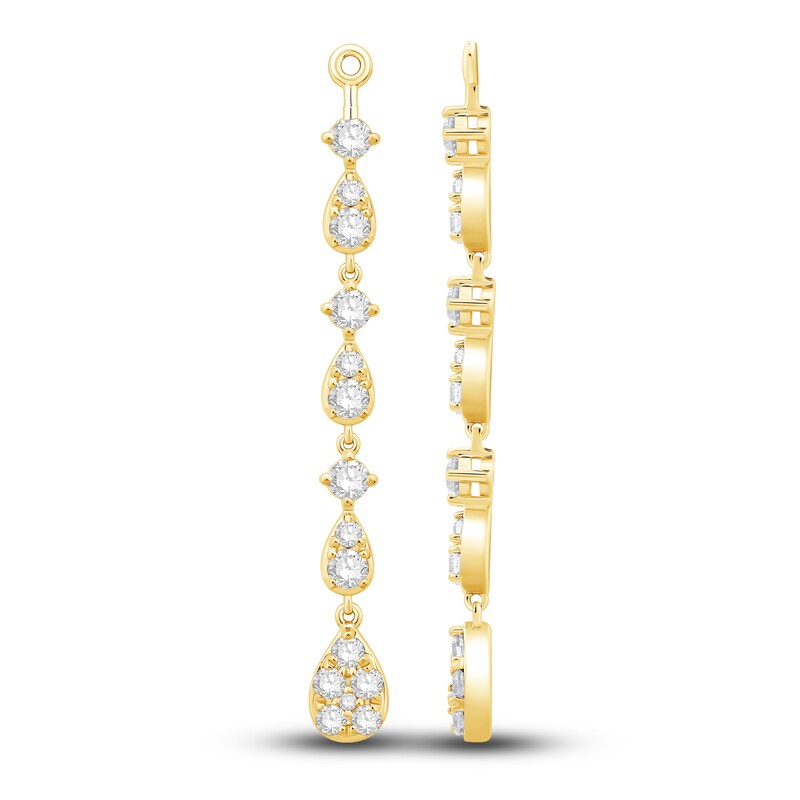 Main Image 1 of Diamond Dangle Earring Jackets 1 ct tw Round 14K Yellow Gold (Jacket Only)