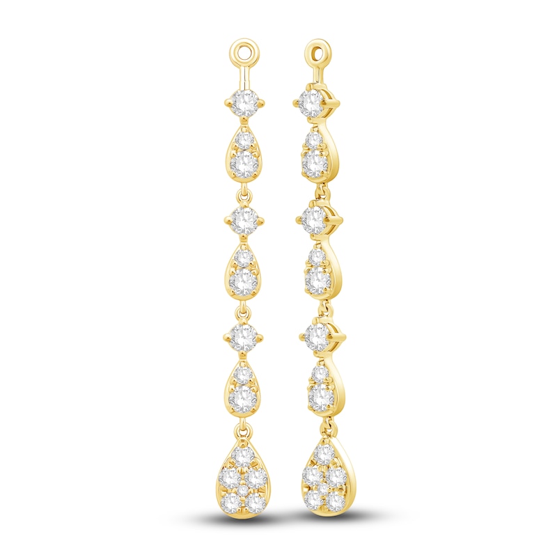 Main Image 3 of Diamond Dangle Earring Jackets 1 ct tw Round 14K Yellow Gold (Jacket Only)