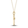 Thumbnail Image 2 of Shy Creation Diamond Cross Pendant Necklace 1/8 ct tw Baguette/Round 14K Yellow Gold 18" SC55024397