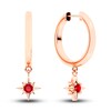 Thumbnail Image 1 of Juliette Maison Natural Ruby Starburst Drop Earrings 10K Rose Gold