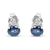 Thumbnail Image 1 of Natural Blue Sapphire Stud Earrings 1/20 ct tw Diamonds 14K White Gold