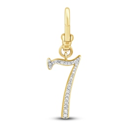 Charm'd by Lulu Frost Diamond Number 7 Charm 1/10 ct tw Pavé Round 10K Yellow Gold