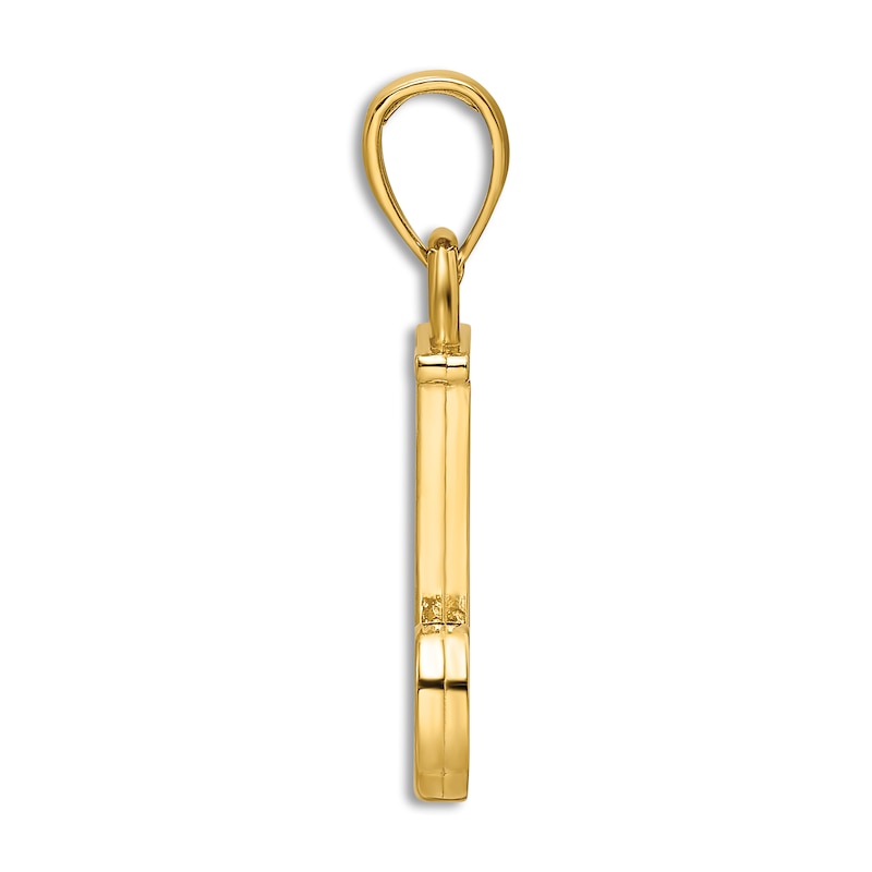 Main Image 2 of Initial J Charm 14K Yellow Gold 18"