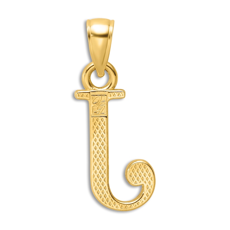 Main Image 3 of Initial J Charm 14K Yellow Gold 18"