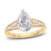 Thumbnail Image 1 of Lab-Grown Diamond Engagement Ring 2-1/3 ct tw Pear/Round 14K Yellow Gold