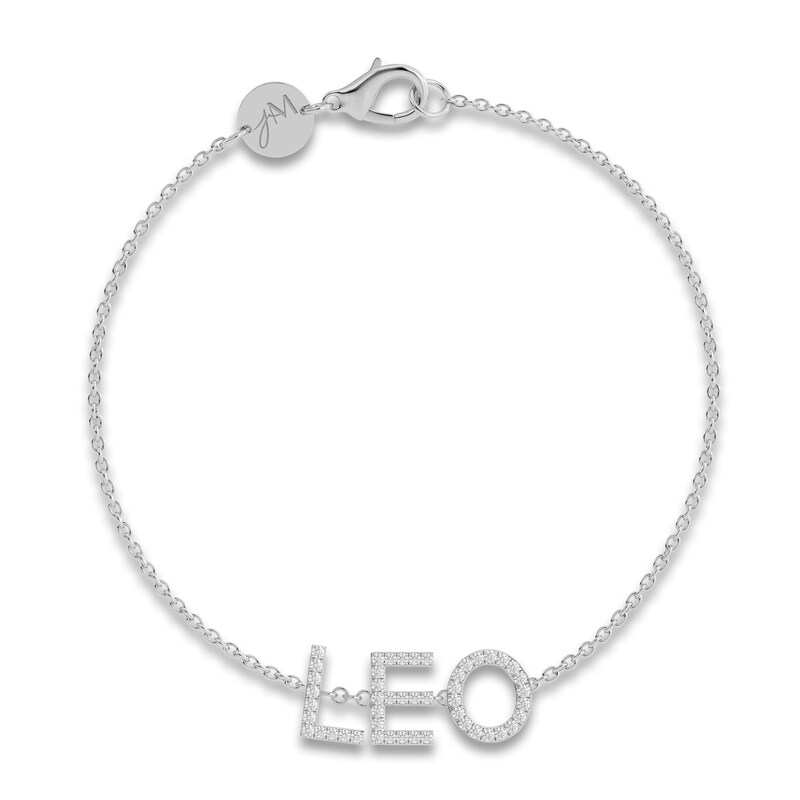 Main Image 1 of Juliette Maison Diamond Station Name Bracelet 3/8 ct tw Round 10K White Gold