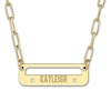 Thumbnail Image 0 of Engravable High-Polish Bar Necklace Diamond Accents 14K Yellow Gold 18" 26mm