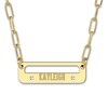 Thumbnail Image 0 of Engravable High-Polish Bar Necklace Diamond Accents 14K Yellow Gold 18" 26mm