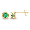 Thumbnail Image 1 of Natural Emerald Earrings  14K Yellow Gold