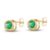 Thumbnail Image 2 of Natural Emerald Earrings  14K Yellow Gold
