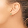 Thumbnail Image 3 of Natural Emerald Earrings  14K Yellow Gold