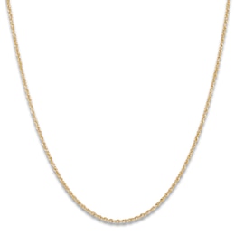 Solid Glitter Rope Necklace 14K Yellow Gold 16" 1.8mm