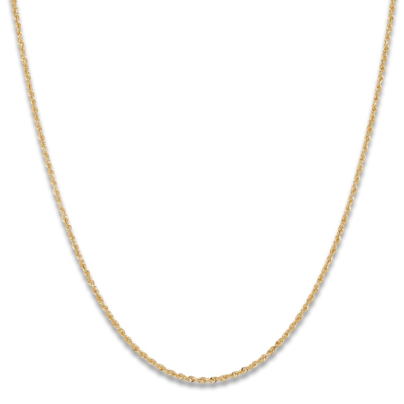 Main Image 1 of Solid Glitter Rope Necklace 14K Yellow Gold 16" 1.8mm