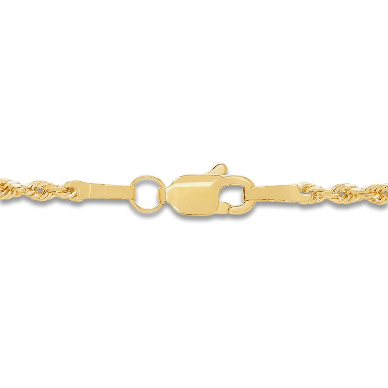 Main Image 2 of Solid Glitter Rope Necklace 14K Yellow Gold 16" 1.8mm