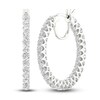 Thumbnail Image 1 of Lab-Grown Diamond Hoop Earrings 3 ct tw Round 14K White Gold