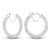 Thumbnail Image 3 of Lab-Grown Diamond Hoop Earrings 3 ct tw Round 14K White Gold