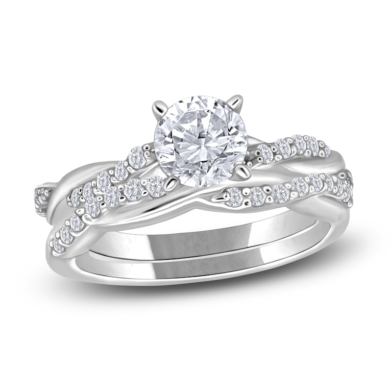 Main Image 1 of Diamond Twist Bridal Set 1 ct tw Round 14K White Gold