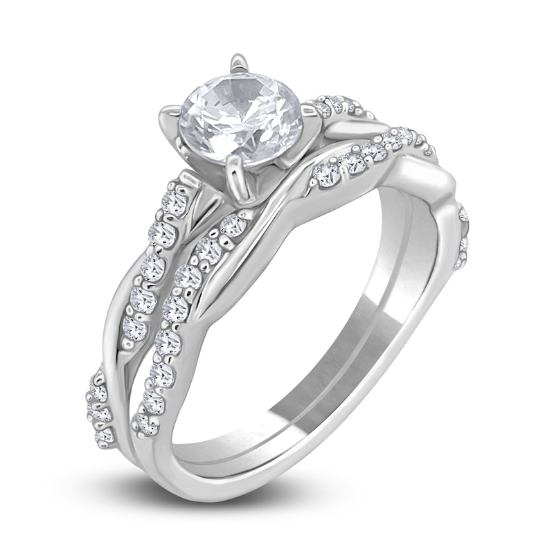 Main Image 2 of Diamond Twist Bridal Set 1 ct tw Round 14K White Gold