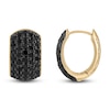 Thumbnail Image 0 of Black Diamond Huggie Earrings 2 ct tw Round 14K Yellow Gold